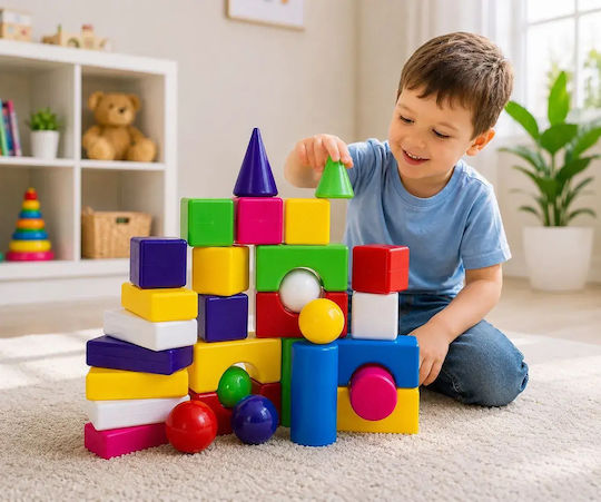 Hashtag Toys Cuburi de Construit Educative Blocks Builder Set 3 pentru 3+ Ani 30 Buc HTB1188