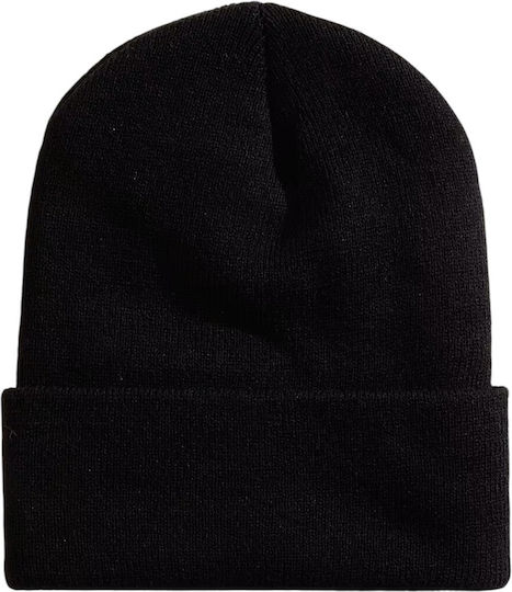 Tall Cuff Beanie Men's Knitted Beanie in Black Colour