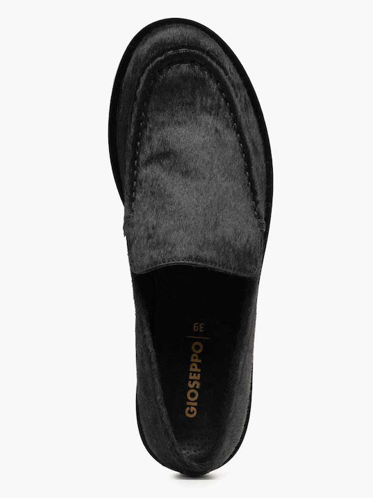 Damen Mokassins aus Leder in Schwarz Farbe