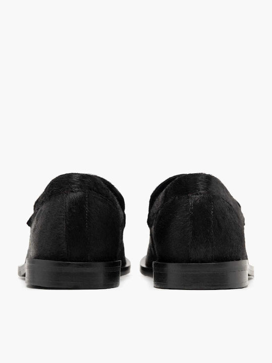 Damen Mokassins aus Leder in Schwarz Farbe