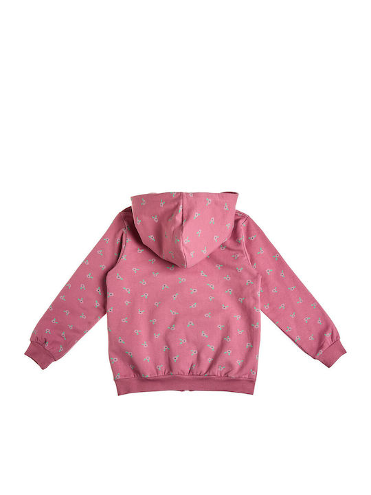 Kinder-Sweatshirt Strickjacke Mit Taschen Rosa