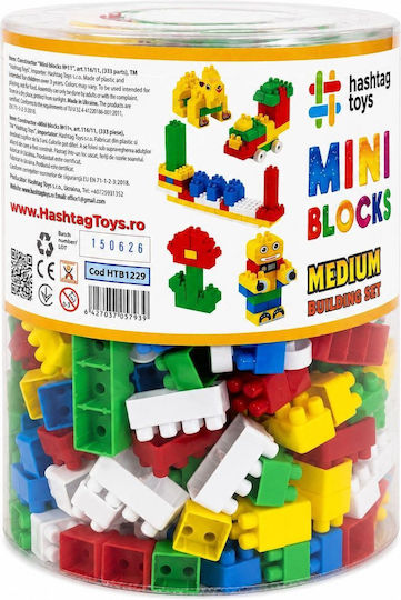 Hashtag Toys Cuburi de construit Educative Mini Blocks Constructor Set 11 pentru 3+ Ani 333 Buc HTB1229