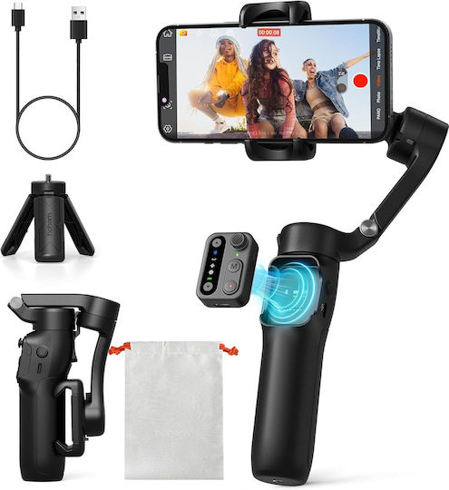 Hohem Isteady X3 Se Stabilizator Mecanic Automat Cu Stabilizare Pe 3 Axe Design Ușor Pliabil Compact Stabil Detașabil Telecomandă Durată A Bateriei De 11 Ore Ideal Pentru Vlogging Călătorii Negru