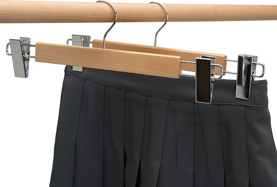 UnicUtil Agățătoare de Haine pentru Pantaloni din Lemn Bej UUUM77X100 100 Bucăți