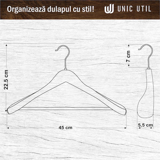 UnicUtil Cuier de haine din lemn maro UUUM78X100 100 bucăți