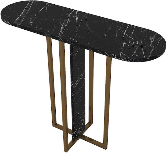 Consolă din Lemn și Marmură Black Marble L90xL29.6xÎ75cm
