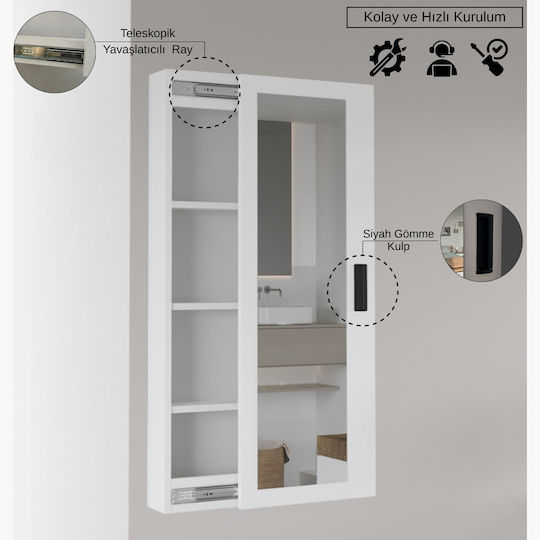 UnicUtil Coloană de baie de perete M44xA15xÎ120cm Albă