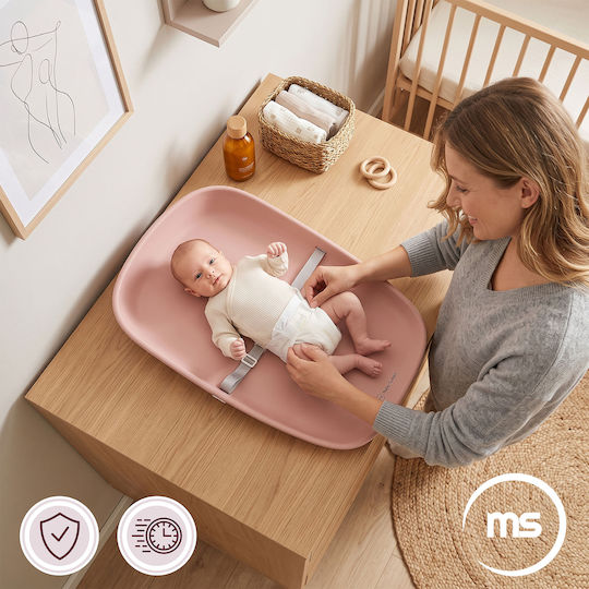 Moby System Saltea de înfășat rigidă roz 45x69cm