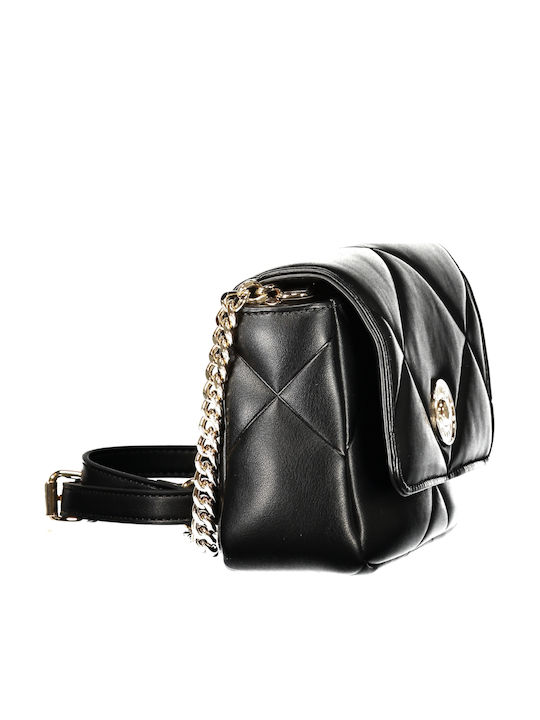Damenhandtasche mit Klappe Schwarz