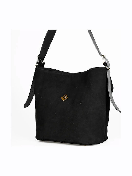 Damentasche Schulter Crossbody Wildleder Schwarze