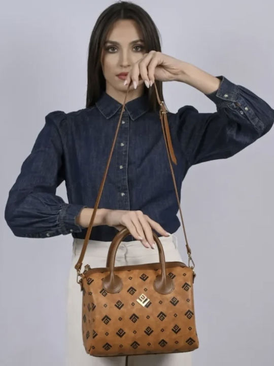 Large Signature Women's Shoulder Bag Tabac Brown