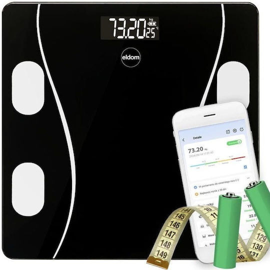 Tanita Smart Badezimmerwaage 180kg mit Körperfettmessung & Bluetooth Schwarze
