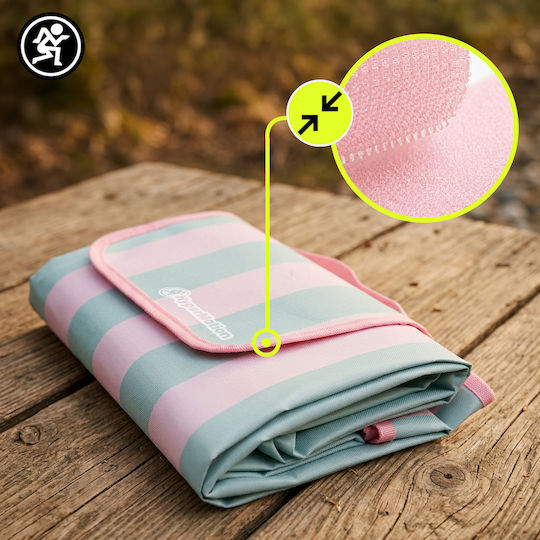 Picnic Beach Blanket 150×200 Cm Hypermotion Pink Green Stripes