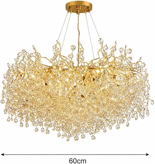 Adjustable Gold Ceiling Light with Crystals for G9 Socket