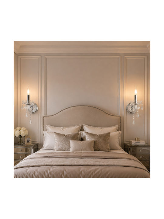 Artekko Modern Wall Lamp with E14 Silver Socket 24x23x23cm