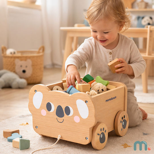 Mamabrum Kinder Spielzeugkiste Aus Holz Beige 30x26x19cm