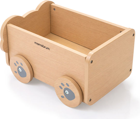 Mamabrum Kinder Spielzeugkiste Aus Holz Beige 30x26x19cm