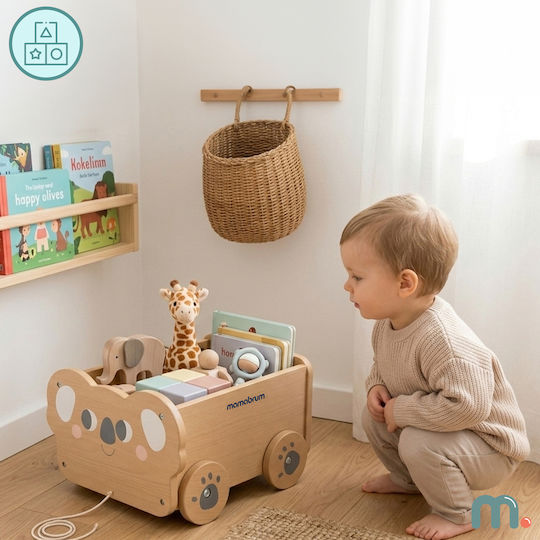 Mamabrum Kinder Spielzeugkiste Aus Holz Beige 30x26x19cm