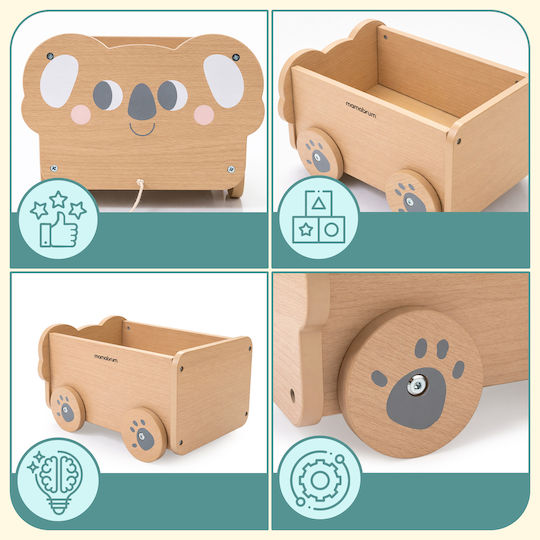 Mamabrum Kinder Spielzeugkiste Aus Holz Beige 30x26x19cm