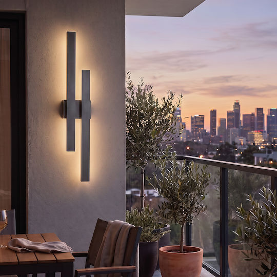 Aca Wall-Mounted Linear LED Light IP65 48W With Warm White Light 48x5x48cm