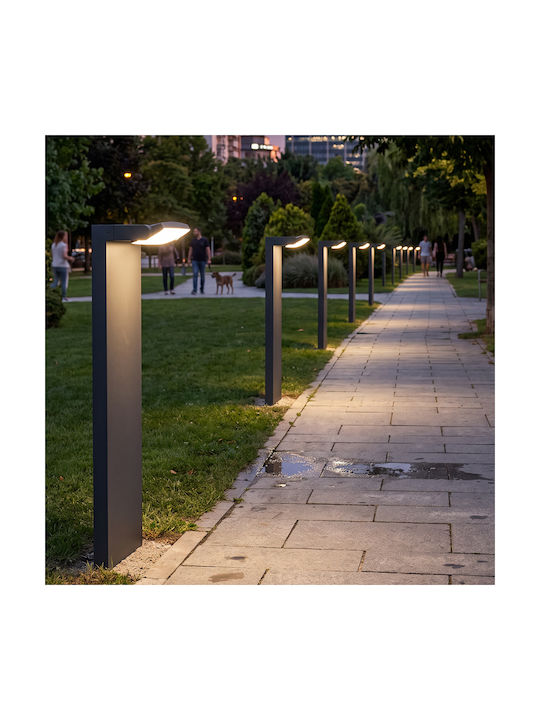 Aca Φωτιστικό Κολωνάκι LED Εξωτερικού Χώρου 12W με Θερμό Λευκό Φως IP65 Μαύρο