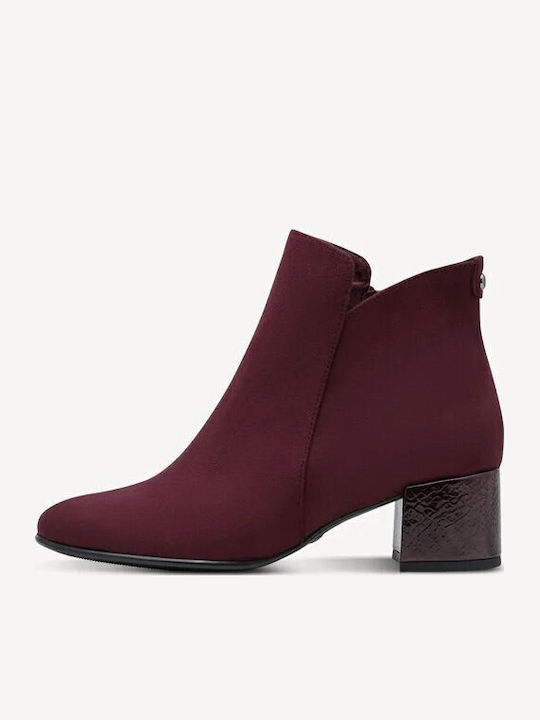 Damen Stiefeletten mit Absatz Burgundisch