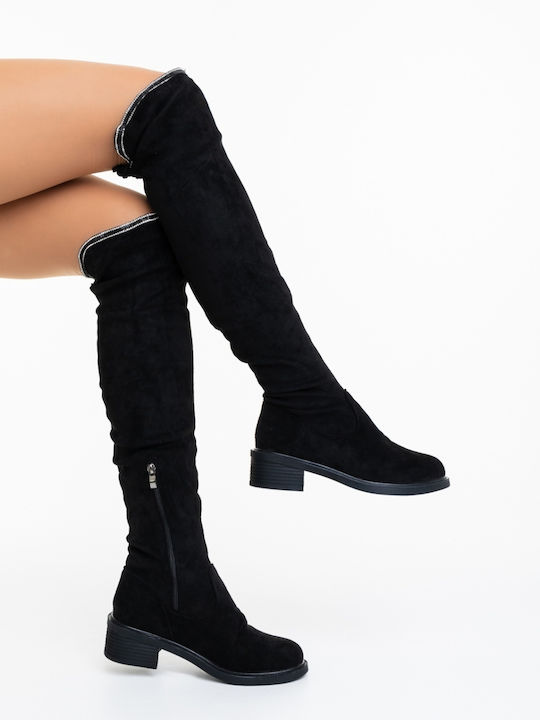 Damenstiefel mit Pelz Schwarze