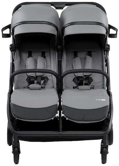FreeOn Twin Plus Καρότσι για Δίδυμα Kατάλληλο για Nεογέννητο Γκρι