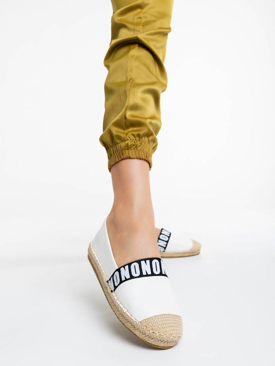 Espadrile Dama Din Piele În Culoare Albă