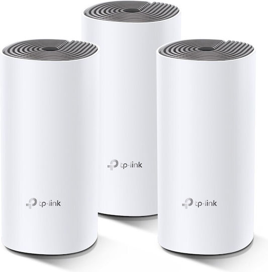 TP-LINK Deco E4 v2 Access Point με Mesh Wi‑Fi 5 Dual Band (2.4 & 5GHz) Τριπλό Kit
