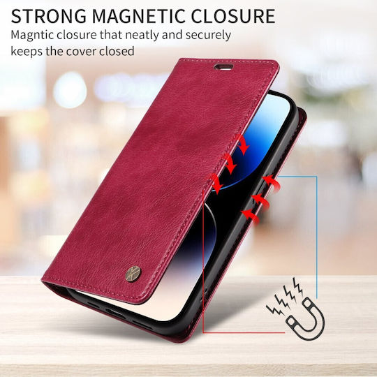 Yikatu Yk-006 Book Case Wine Red Oppo Reno16 5G Reno16 Pro 5G