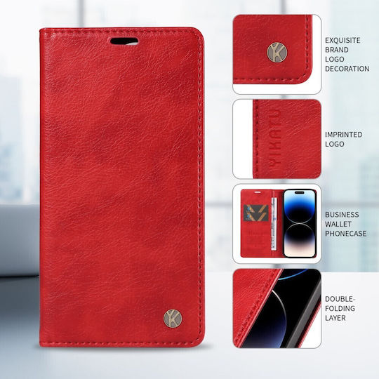 Yikatu Yk-006 Book Case Red Oppo Reno16 5G Reno16 Pro 5G