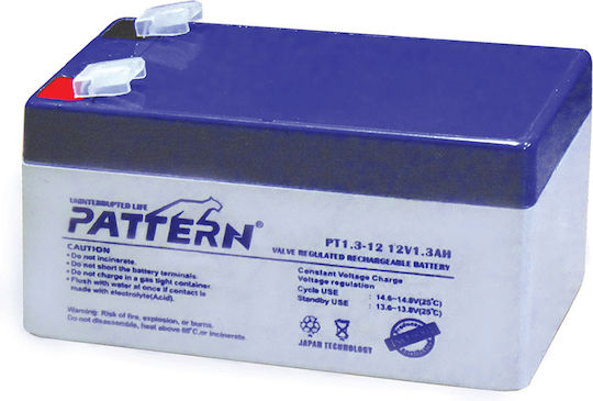 Pattern Battery PT1.3-12 Батерия UPS с Капацитет 1.3Ах и Напрежение 12V 1бр