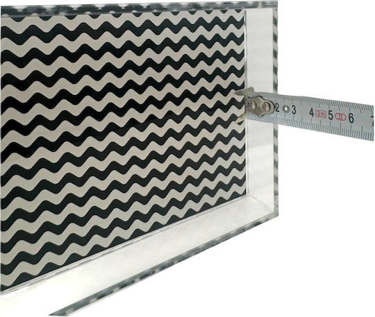 Plexilab Plexilab Dekorativer Glasterragonischer Tisch mit Spiegel 23x13x3cm