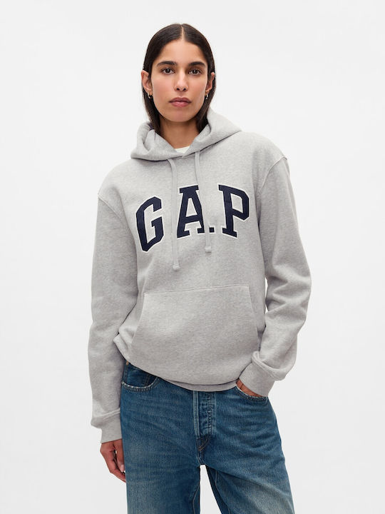 Φούτερ με Κουκούλα Light Heather Grey