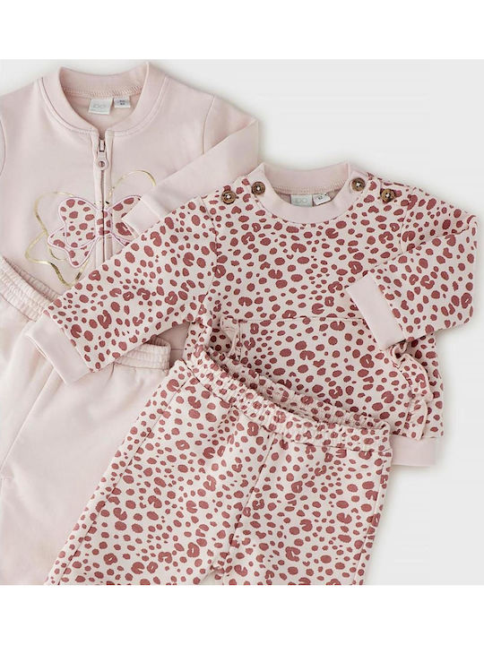 Kids Tracksuit Set With Jacket With Top Pink 2 Pieces
