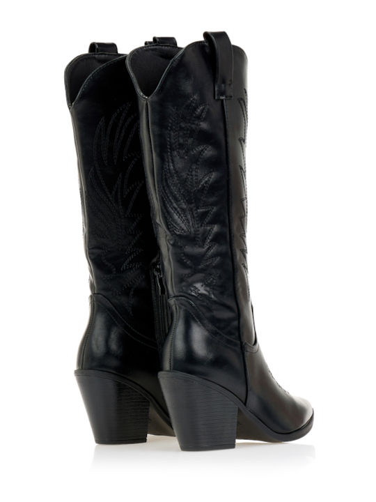 Women's Cowboy Boots with High Heel Black