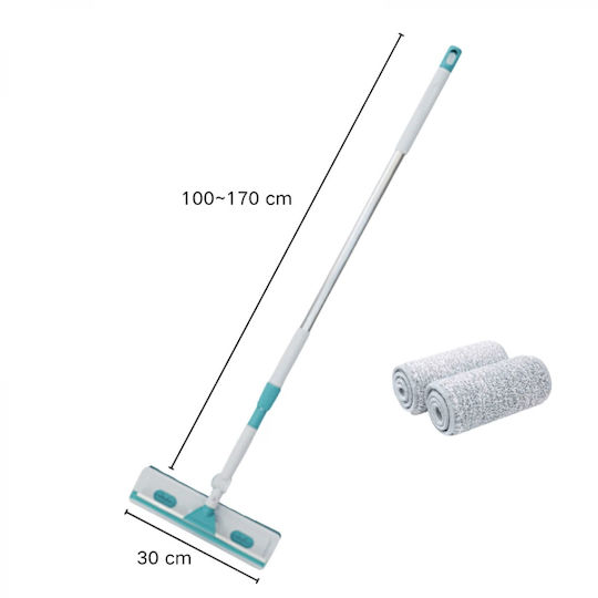 Racletă Rotativă Pentru Geamuri 180° Lamă Din Silicon 2 Lavete Din Microfibră Mâner Telescopic 1-1.7 M Next Trend