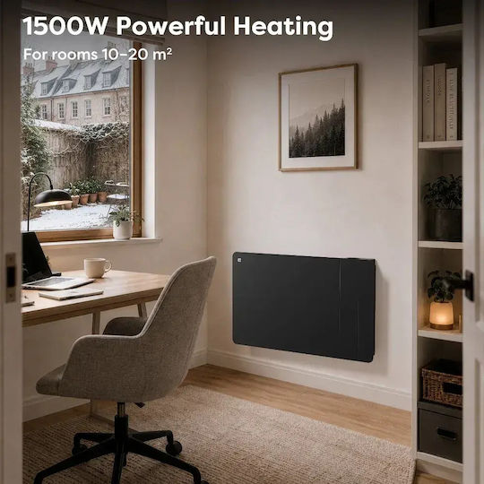 Ciarra Panou Radiante cu Infraroșu de Perete Ceramică 1500W Negru 75x45cm