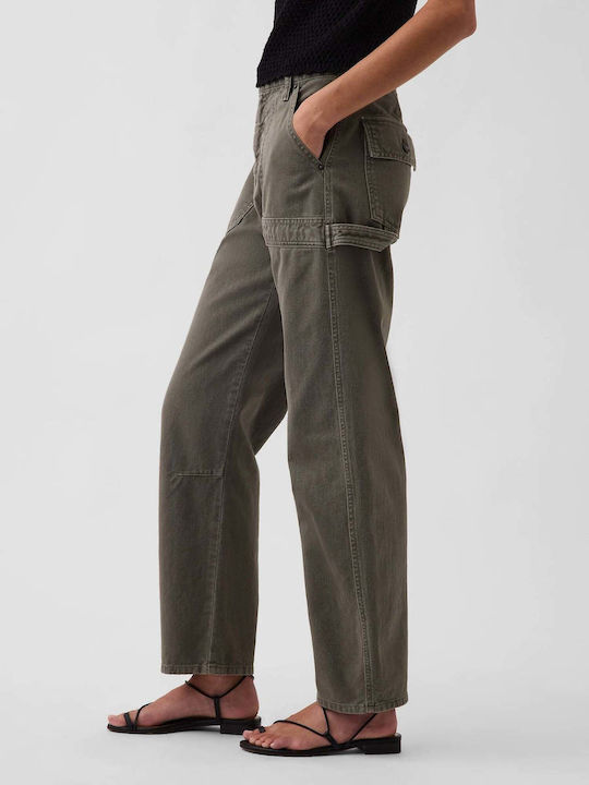 Pantalonă de damă din țesătură Black Moss Green