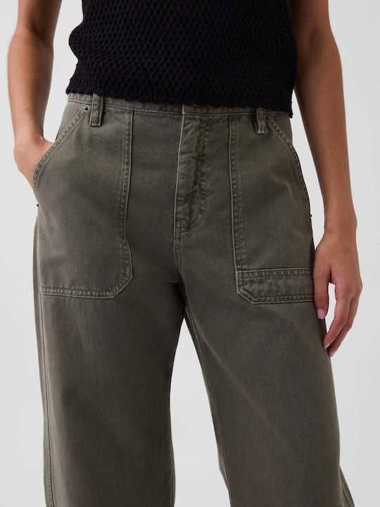 Pantalonă de damă din țesătură Black Moss Green