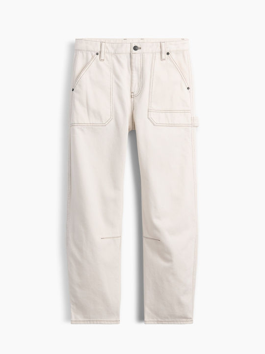 Women's Fabric Trousers Ivory Beige Frost