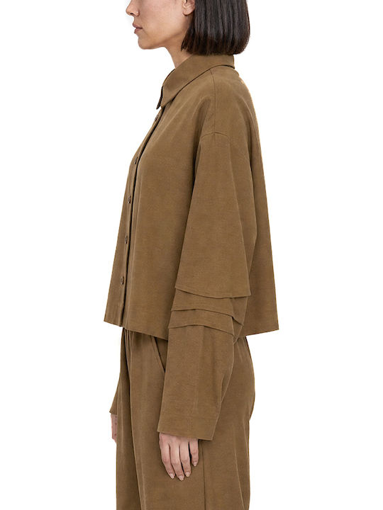 Long Sleeve Women's Shirt Brown