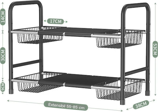 Raft pentru dulap Metalic Negru