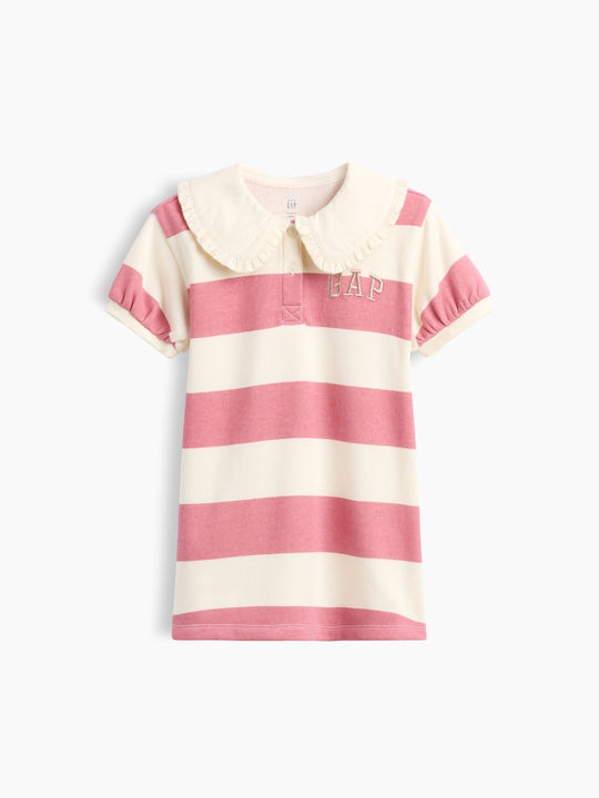 Mädchenkleid Mädchenkleider Langärmelig Gestreift Rosa