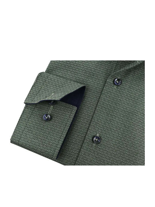 Long Sleeve Shirt in Narrow Fit Green