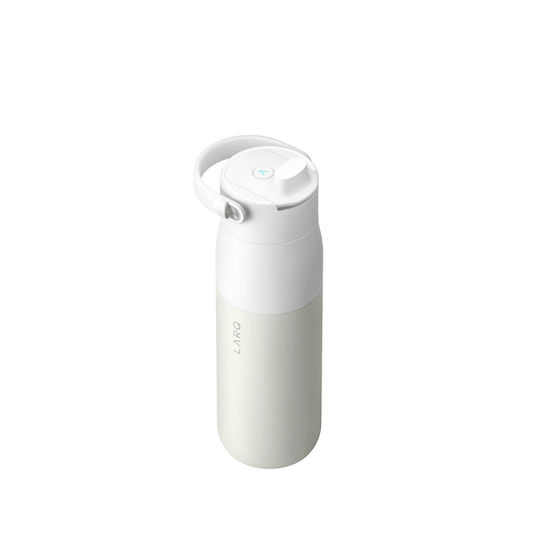 PureVis 2 Thermos Bottle Stainless Steel BPA Free 680ml Granite White with Mouthpiece Loop Straw and Handle