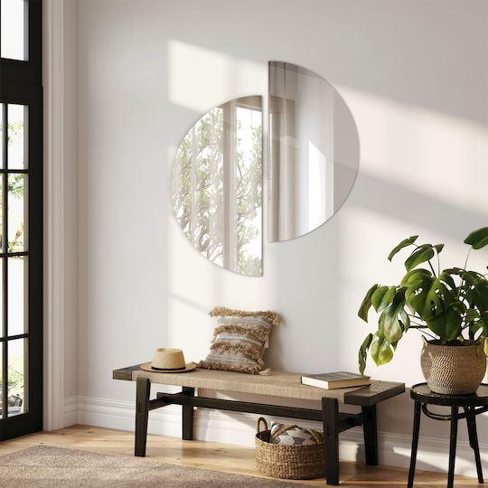 Tulup Полукръгъл Огледало за Баня от Метал 60x60cm