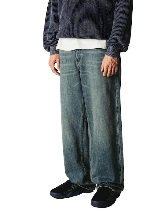 Мъжки Джинсов Панталон Син 2636-105-Washed-Mid-Blue