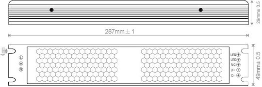 Baris Light LED Захранване Ip20 12v 200w Dali 170-264vac 287x49x29mm W6011001-084